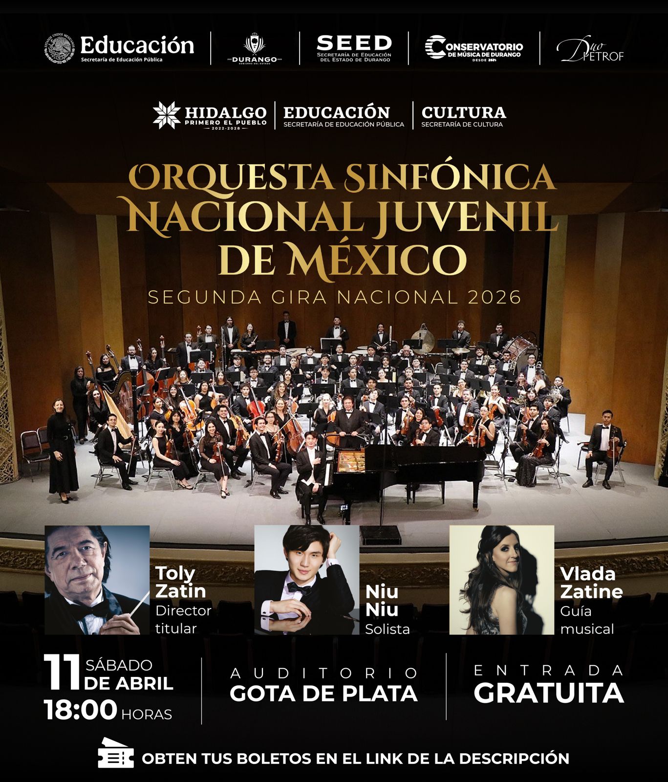 Concierto de la Orquesta Sinfónica Nacional Juvenil de México (abril 2026)